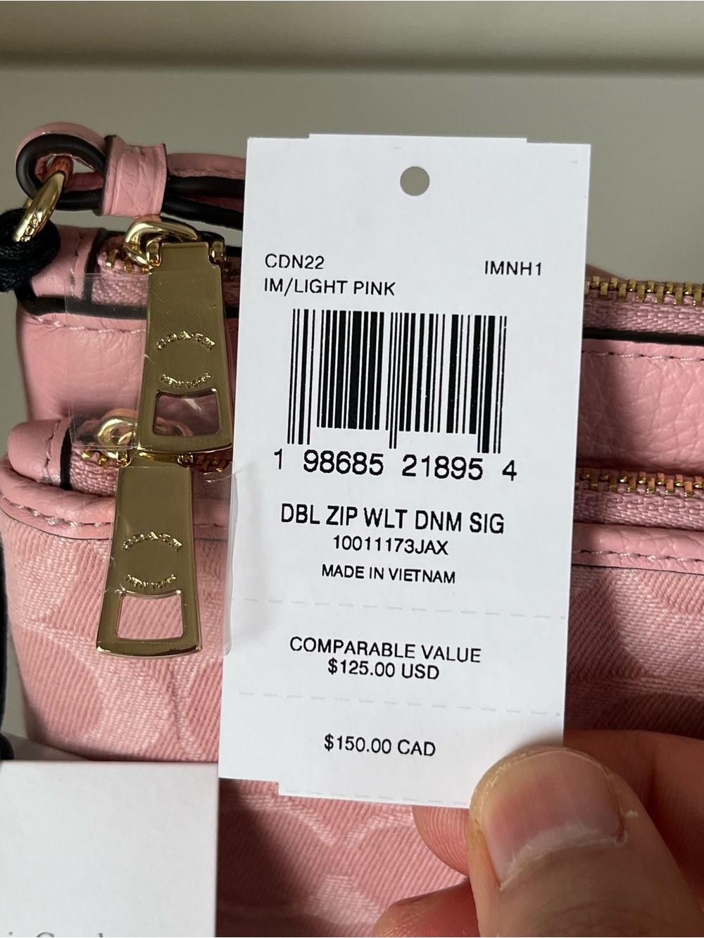 Coach Double Zip Wristlet In Signature Denim - Picture 5 of 8